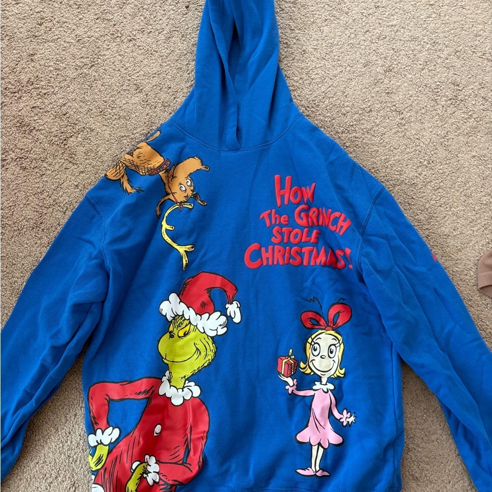Dr. Seuss Blue Grinch Christmas Hoodie